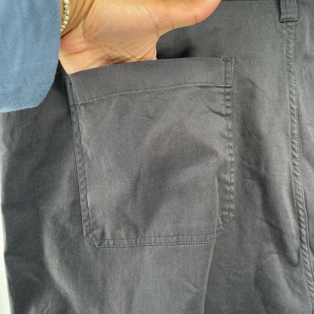 Abound High Rise Wide Leg Utility Pants Gray Stretch Cotton Plus Size 24